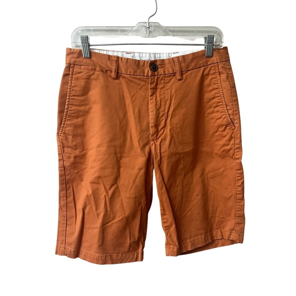 Old Navy Flat Front Ultimate Slim Shorts Mens 30 Orange Cotton Blend Stretchy